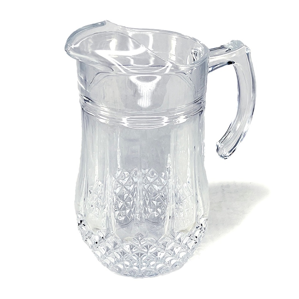 Vintage Cristal D'Arque Longchamps Clear Cut Glass Pitcher